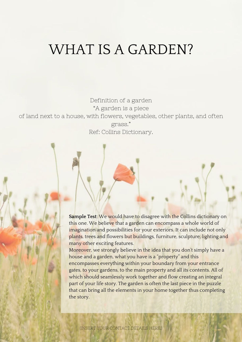 Garden Design Information Pack