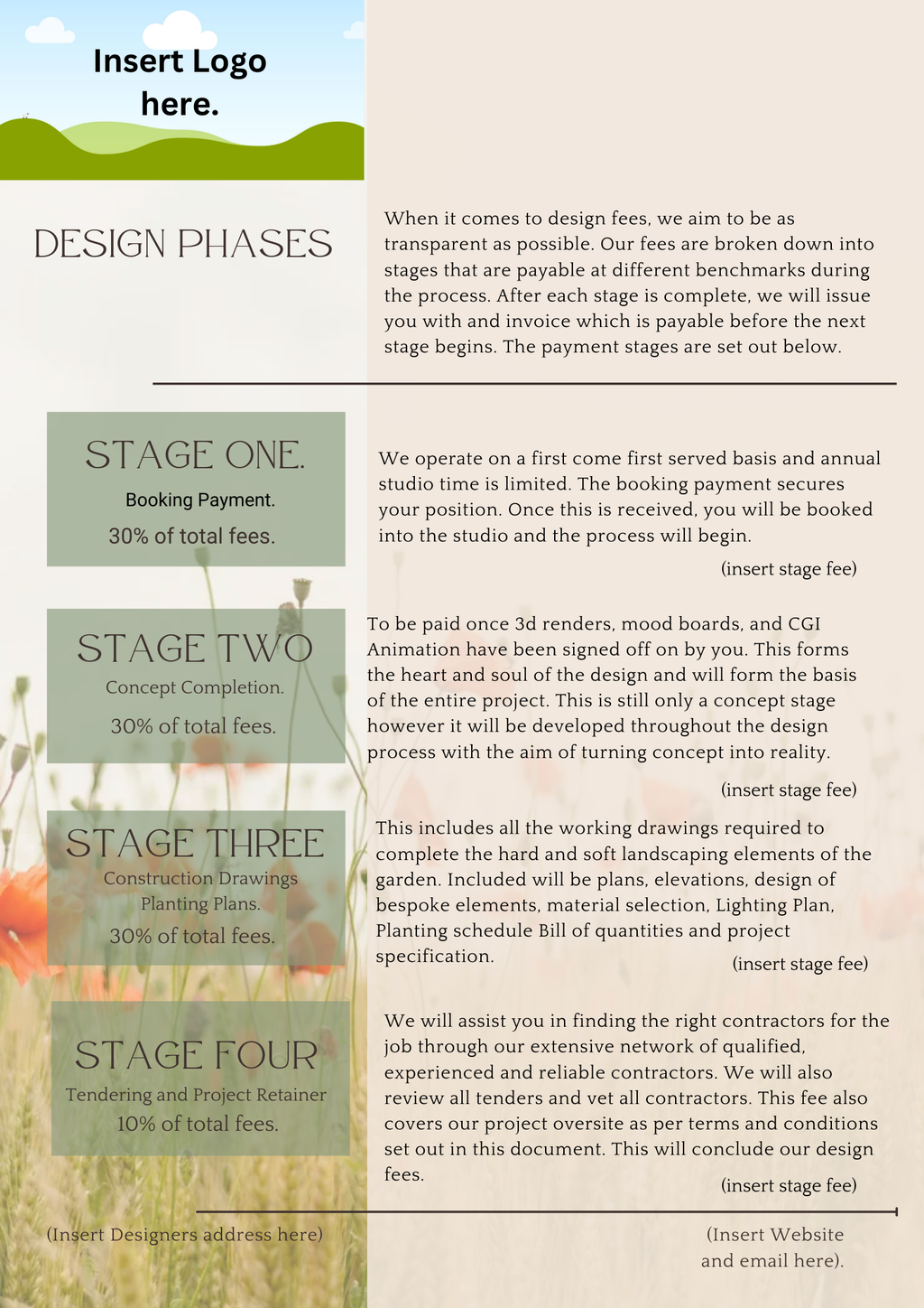 Design Fees Proposal Template