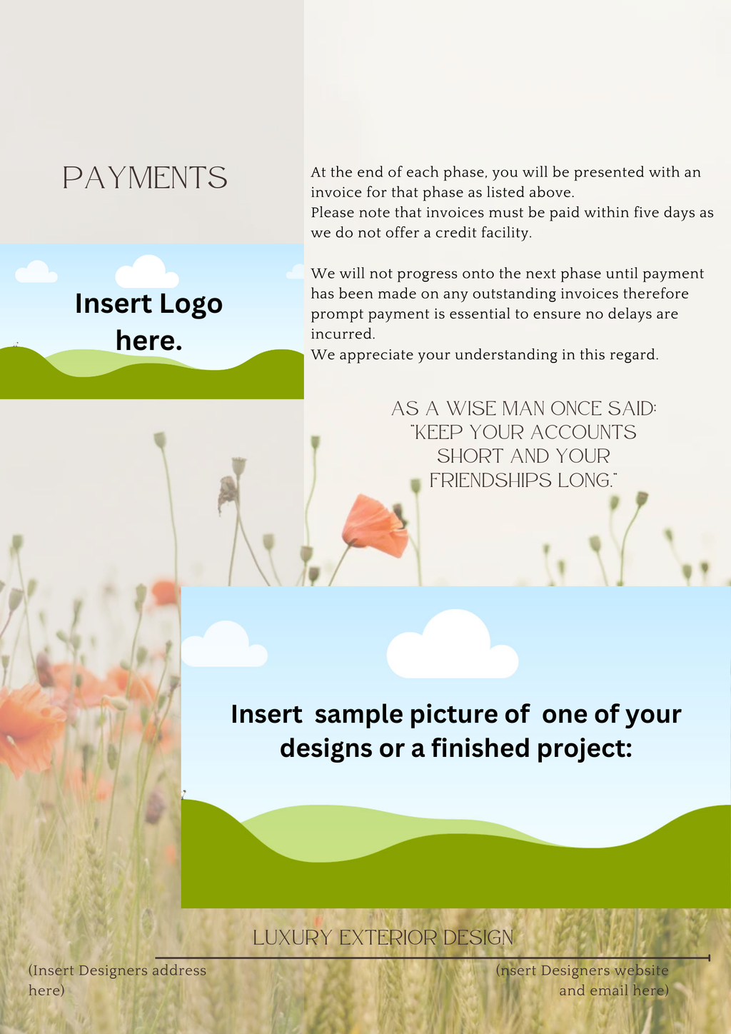 Design Fees Proposal Template