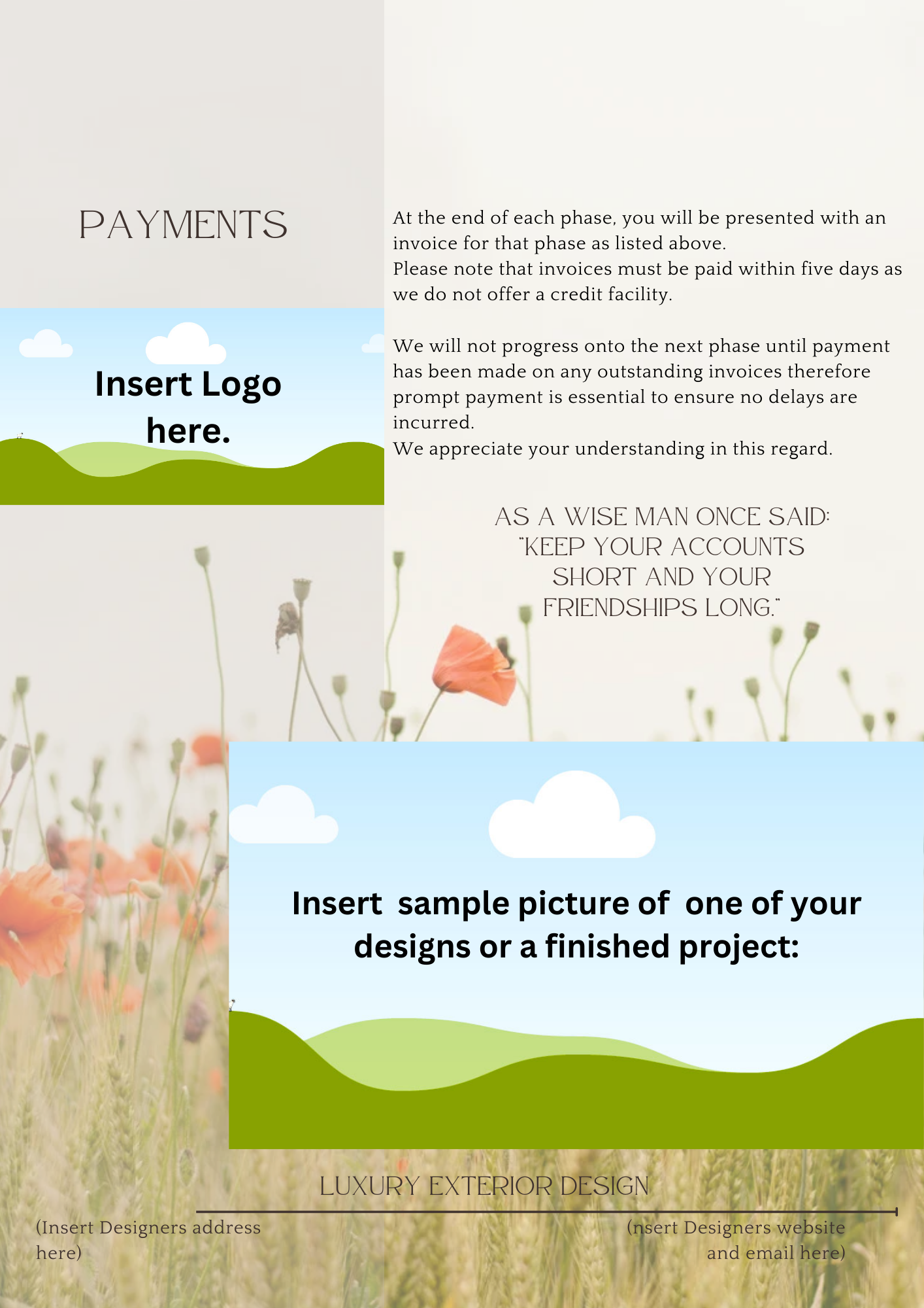 Design Fees Proposal Template