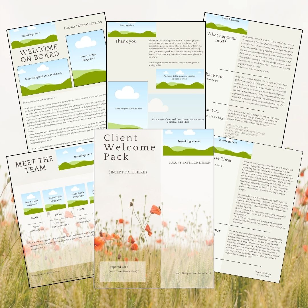 Welcome Pack Sample Client Welcome Pack Template – The Garden Design Mentor Shop